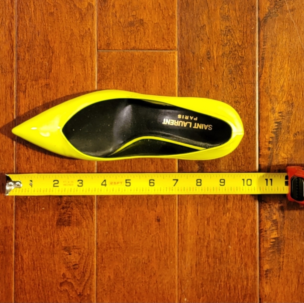 Saint Laurent Kiki Neon Patent Leather Pumps - Picture 9 of 10